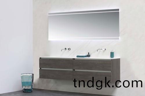 Bathroom basin, white rectangular, light